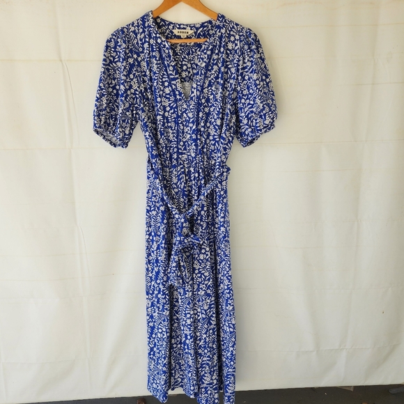 Boden Sofia Trim Jersey Blue Floral Midi Dress - Picture 12 of 13